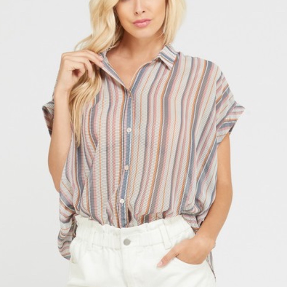 Heather Striped Top